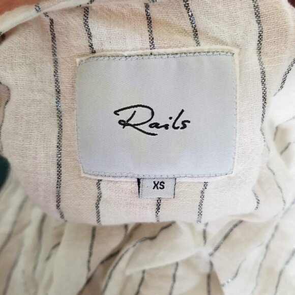 Rails Mira Costa Stripe Metallic Linen Peplum Tank - Picture 12 of 17